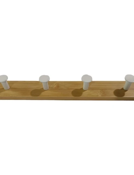 PERCHERO DE PARED 4 COLGADORES BAMBOO NATURAL/BCO PERCHERO DE PARED 4 COLGADORES BAMBOO NATURAL/BCO