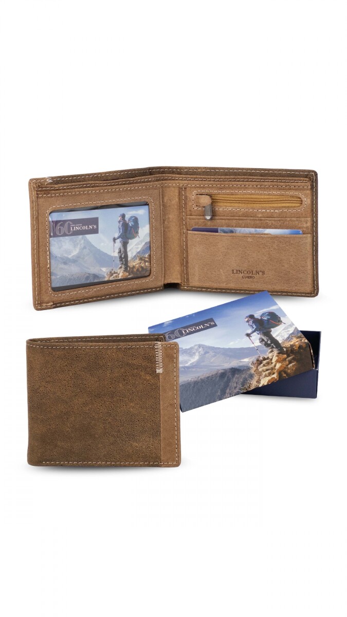 BILLETERA CUERO ORFEO - JASPEADO C/NUEZ 