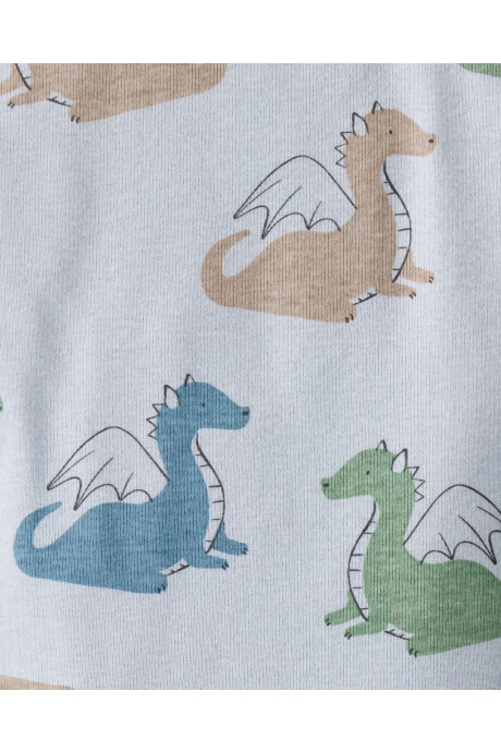 Pack cuatro bodies de algodón, diseño dragones Sin color