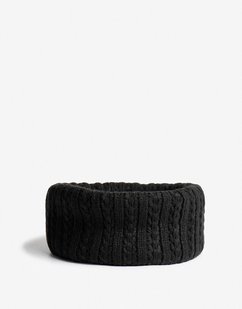 Cuellos Special Price Cuello Tejido Trenzado Negro - Negro