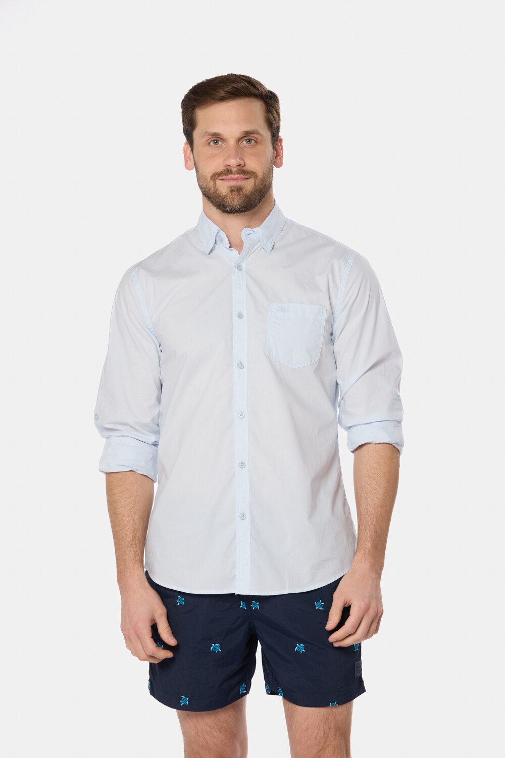 SHOR DE BAÑO BORDADO Azul