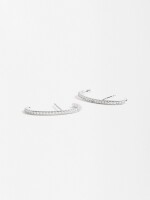 Pendientes Aro Con Circonias - Plata De Ley 925 plateado