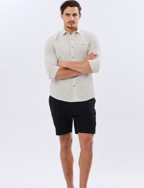 SHORT CARGO DE BAÑO LISO Negro