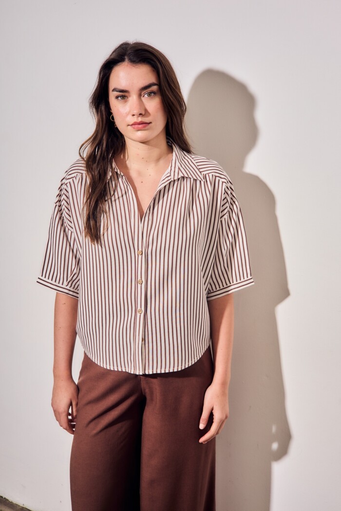 Camisa Rayada Burdeos