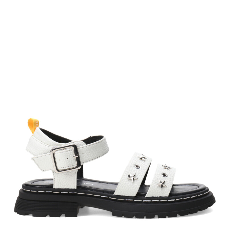 Sandalias de Niña MINI Miss Carol Tartan Con Tachas Blanco