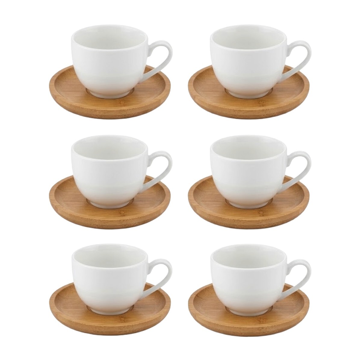 SET TAZA C/PLATITO BAMBU 12PZAS 