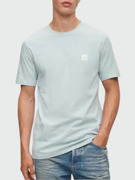 BOSS -Remera de algodón básica, TALES Verde Pastel