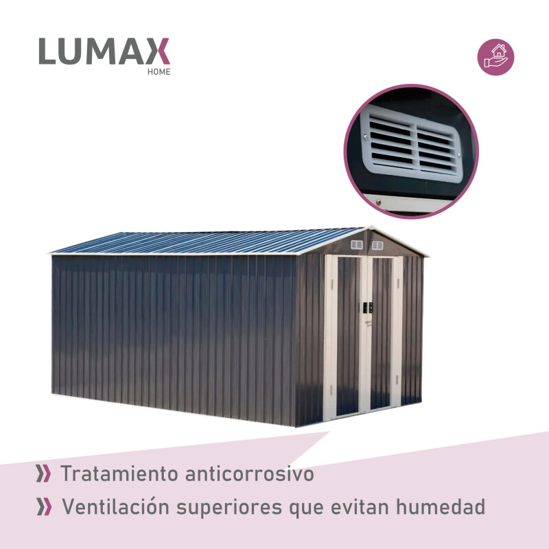 Caseta Galpon Jardin Lumax fife Gris Oscuro 202x255x377 Caseta Galpon Jardin Lumax fife Gris Oscuro 202x255x377