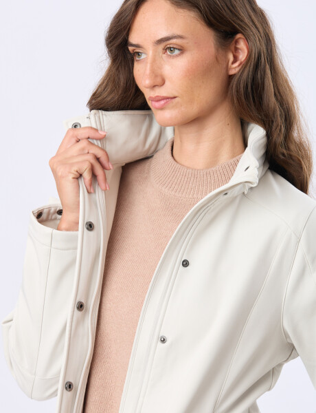 CAMPERA DE NEOPRENO CON CAPUCHA Natural