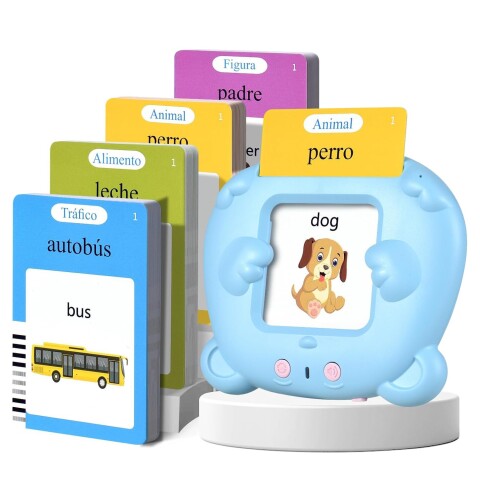 Tarjetas Interactivas Aprende Inglés Español Infantil Niños Variante Color Azul