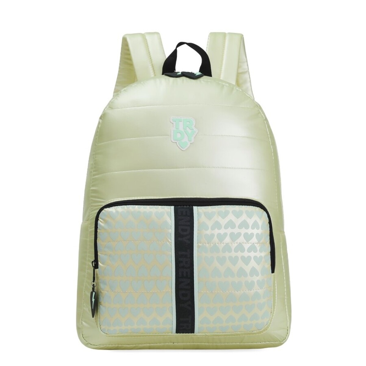 MOCHILA TRENDY PUFFER CORAZONES VERDE 