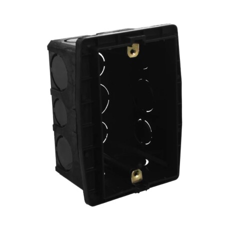 CAJA LLANA 3 MOD AUTR C/GRAMPA (F) NEGRA Caja Llana 3 Módulos Autorroscante Con Grampa Negra