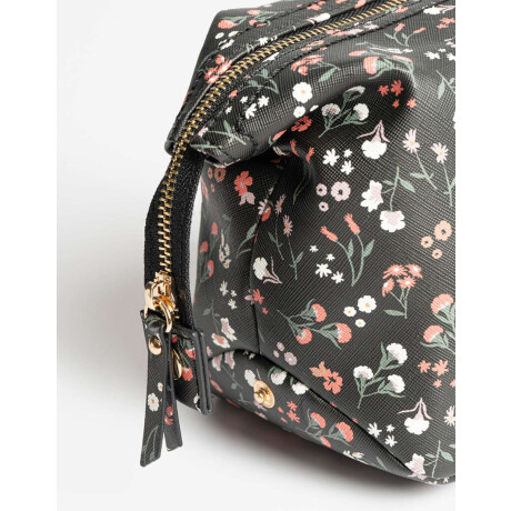 Portacosméticos Con Cierre Estampado Flores