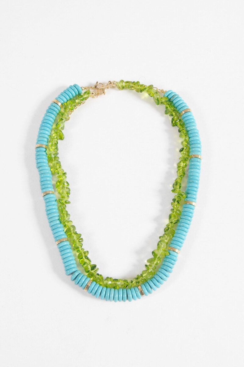 Collar doble piedras multicolor