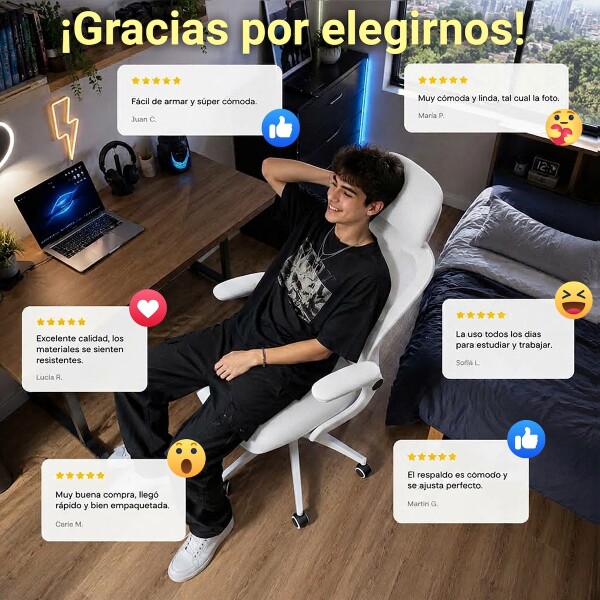 Silla de escritorio Oficina Sillon Ejecutiva Ergonomica Apoyabrazos Regulables IMBACK Color Blanco Silla de escritorio Oficina Sillon Ejecutiva Ergonomica Apoyabrazos Regulables IMBACK Color Blanco
