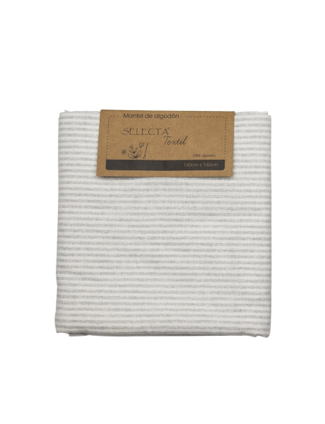 MANTEL ALGODÓN 140x140CM GRIS CON LINEAS MANTEL ALGODÓN 140x140CM GRIS CON LINEAS