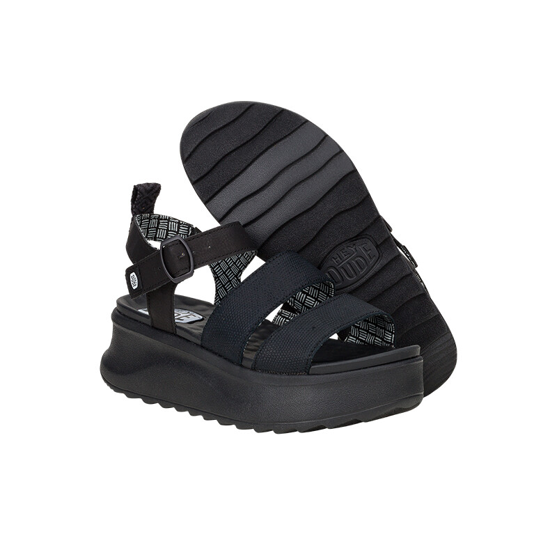 Sandalias Hey Dude Delray Buckle Classic Negro