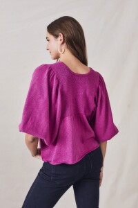 Cardigan Reversible Manga Balloon Fucsia