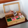 Cajón organizador con divisiones para te de bambú Cajón organizador con divisiones para te de bambú