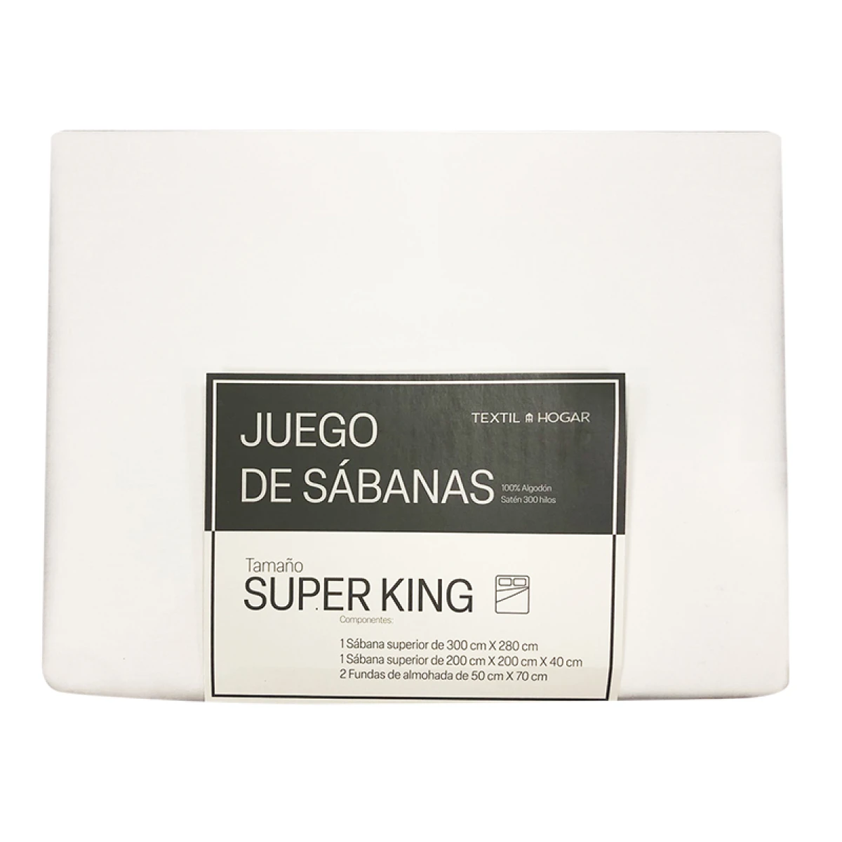 Juego Sábanas Extra King Textil Hogar 300 Hilos Algodón 