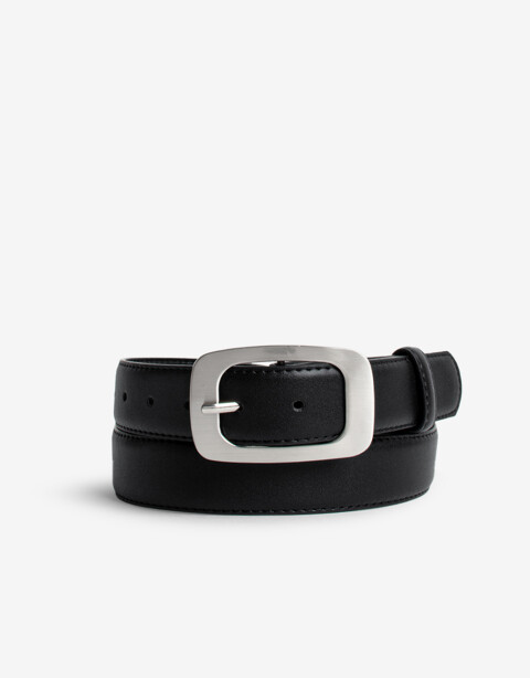 Cinturones y Fajas Cinturón Con Hebilla Rectangular - Negro