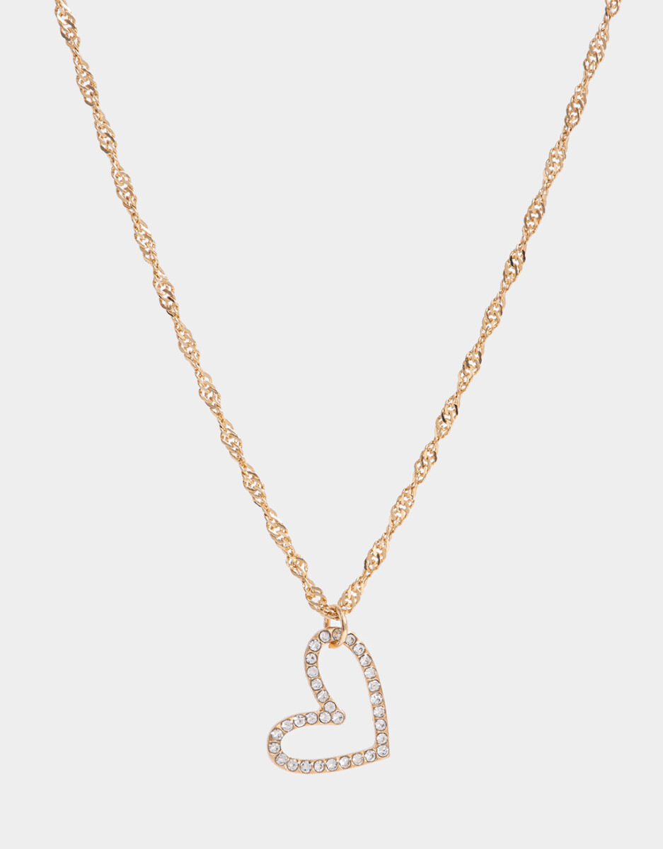 Cadena Corta Con Dije Corazón Dorado 