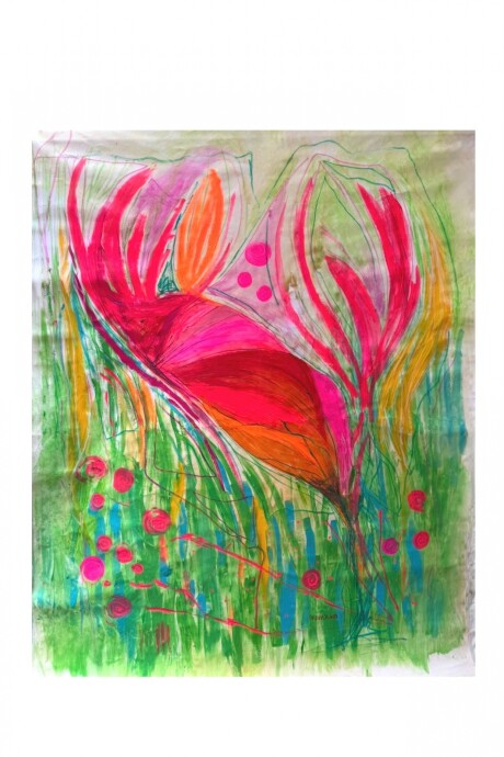 Mutación, 2025. Acrílico Y Óleo Pastel Sobre Tela. 160 x 190 cm. Mutación, 2025. Acrílico Y Óleo Pastel Sobre Tela. 160 x 190 cm.