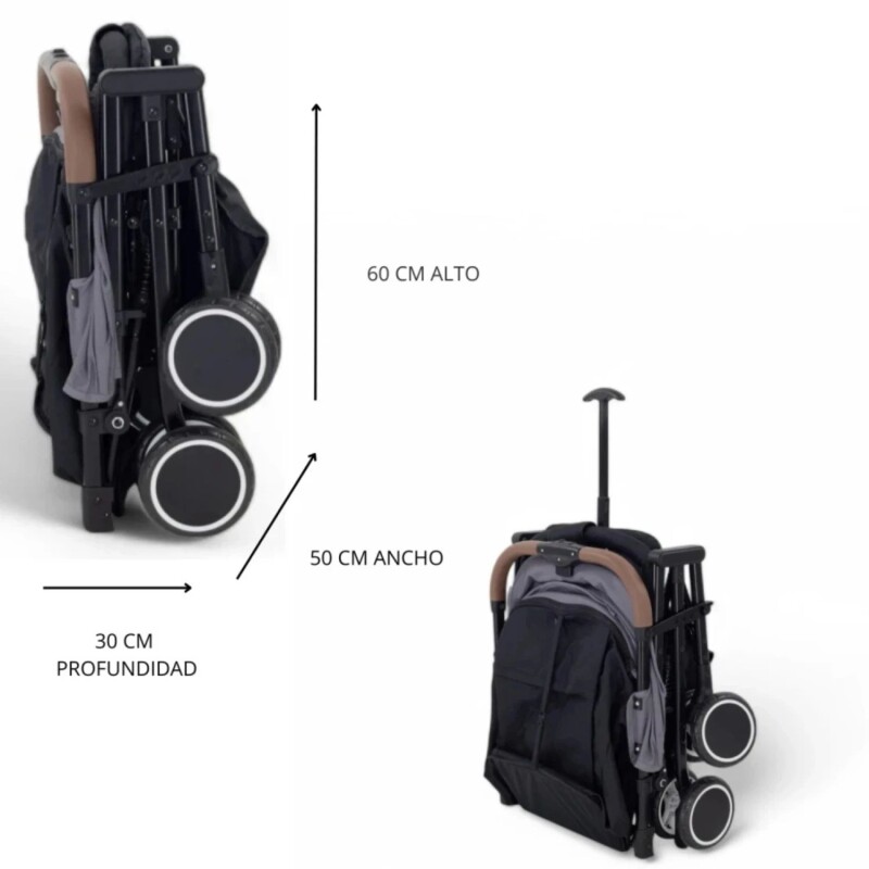 Coche de bebé Bebesit Sprint plegable ultra compacto Negro