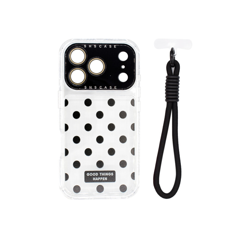 Protector para iPhone 17 Pro diseño lunares color negro Protector Para Iphone 17 Pro Diseño Lunares Color Negro