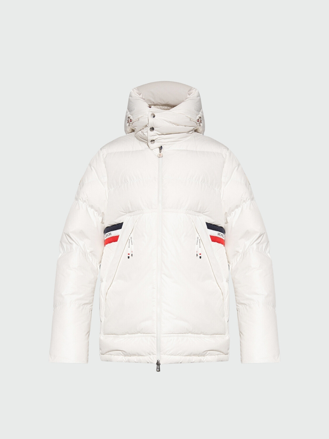 Moncler -Campera impermeable con capucha rellena de plumas, Fleole Blanco