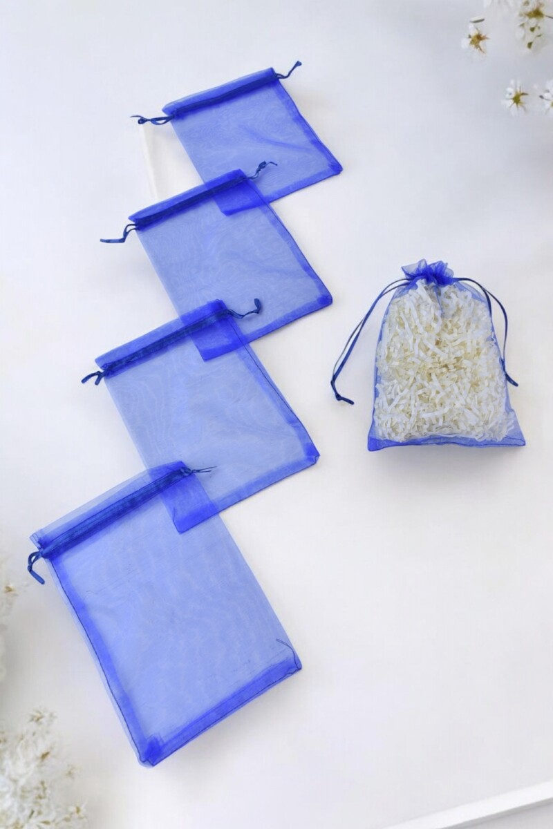 Pack x 100 - Bolsas organza 12x17 cm - AZUL 
