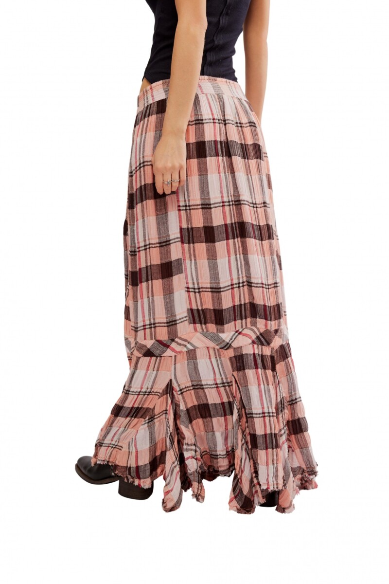 FALDA MAXI PLAID Rojo