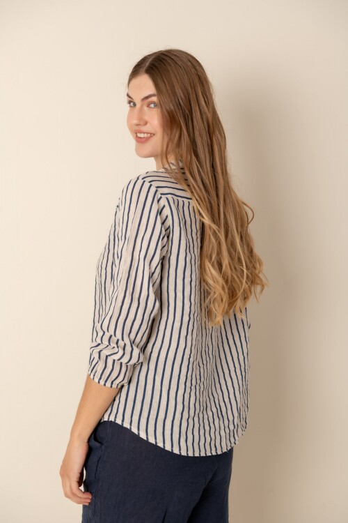 Camisa de lino dama Beige