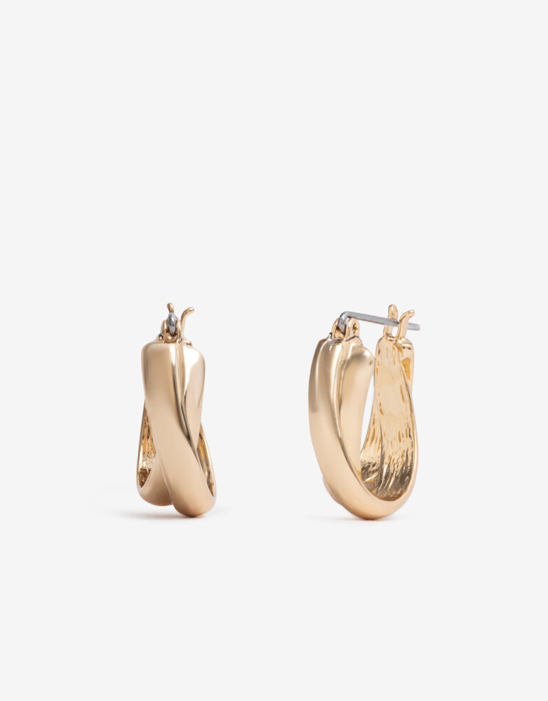 Aros Argollas Metal Argollas De Metal Bañado En Oro - Dorado