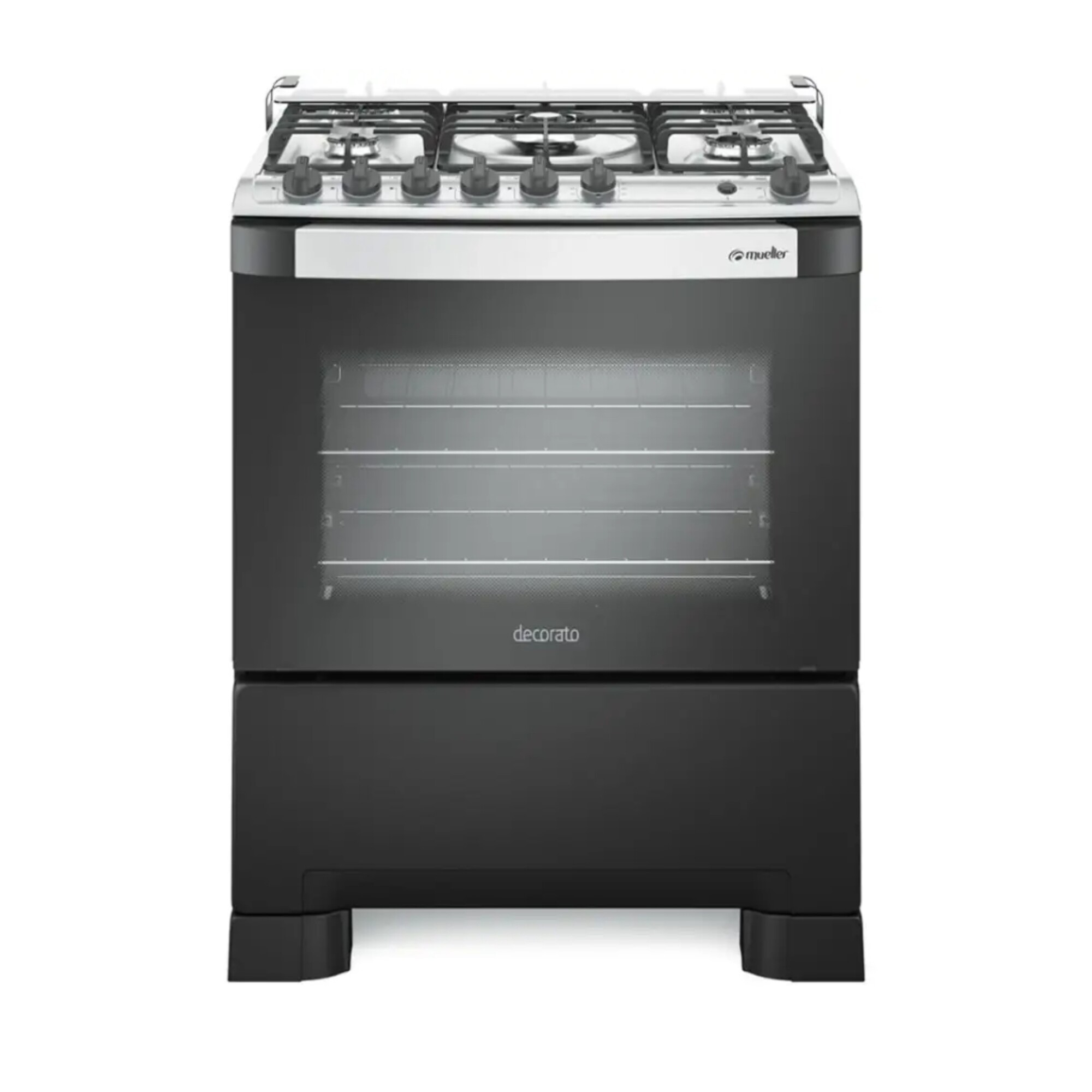 Cocina Mueller Decorato Gourmet 5 Hornallas Negro