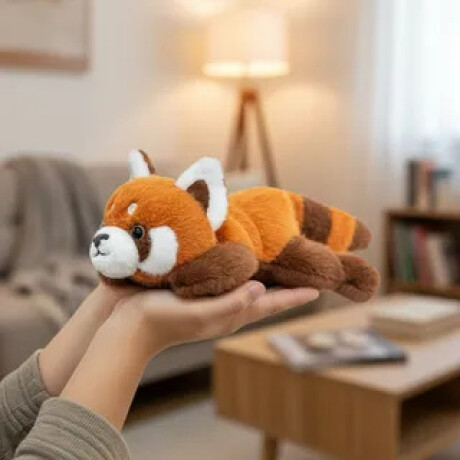 Peluches Animales Acostados Panda Rojo