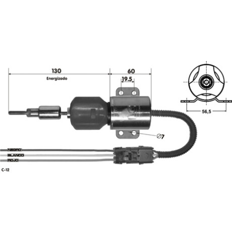 AUTOMATICO DE ARRANQUE - SOL/DE PARE VW CUMMINS12V=YK045B.12V 56.5MM LC AUTOMATICO DE ARRANQUE - SOL/DE PARE VW CUMMINS12V=YK045B.12V 56.5MM LC
