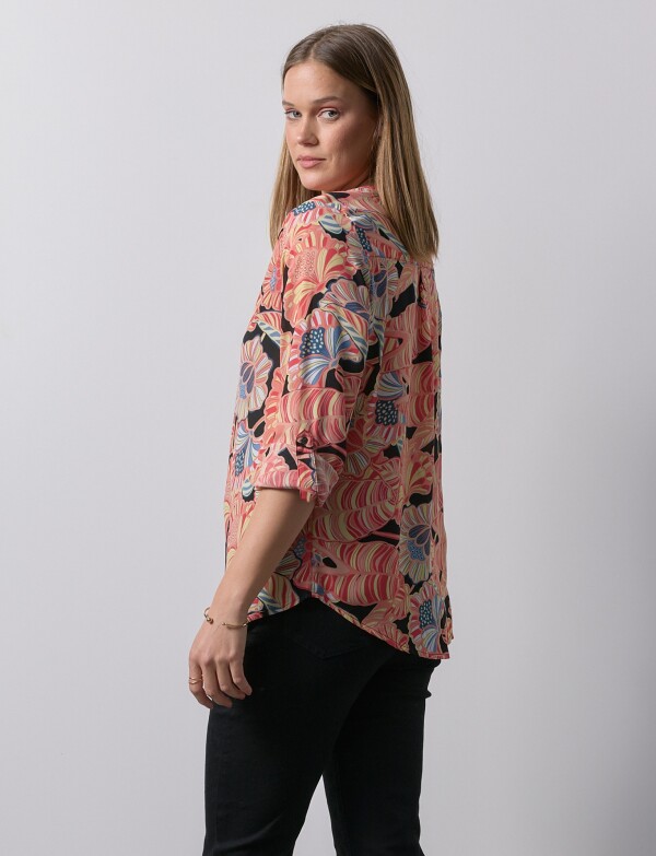 Blusa Printed MULTI/CORAL