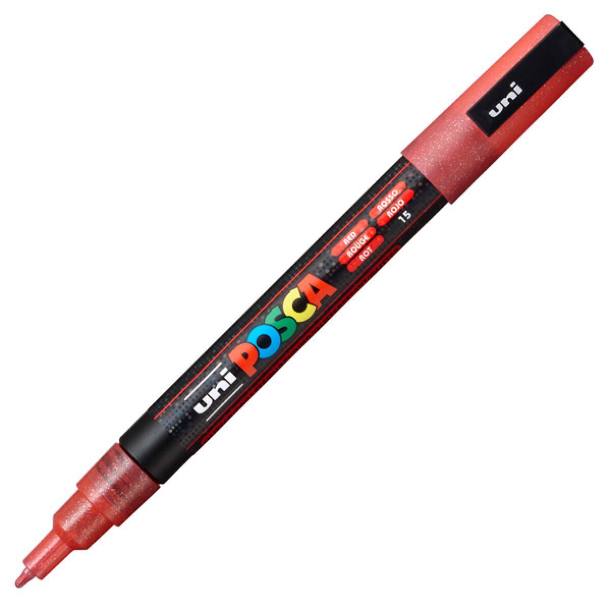 MARCADOR UNI POSCA 1.3 MM ROJO GLITTER 