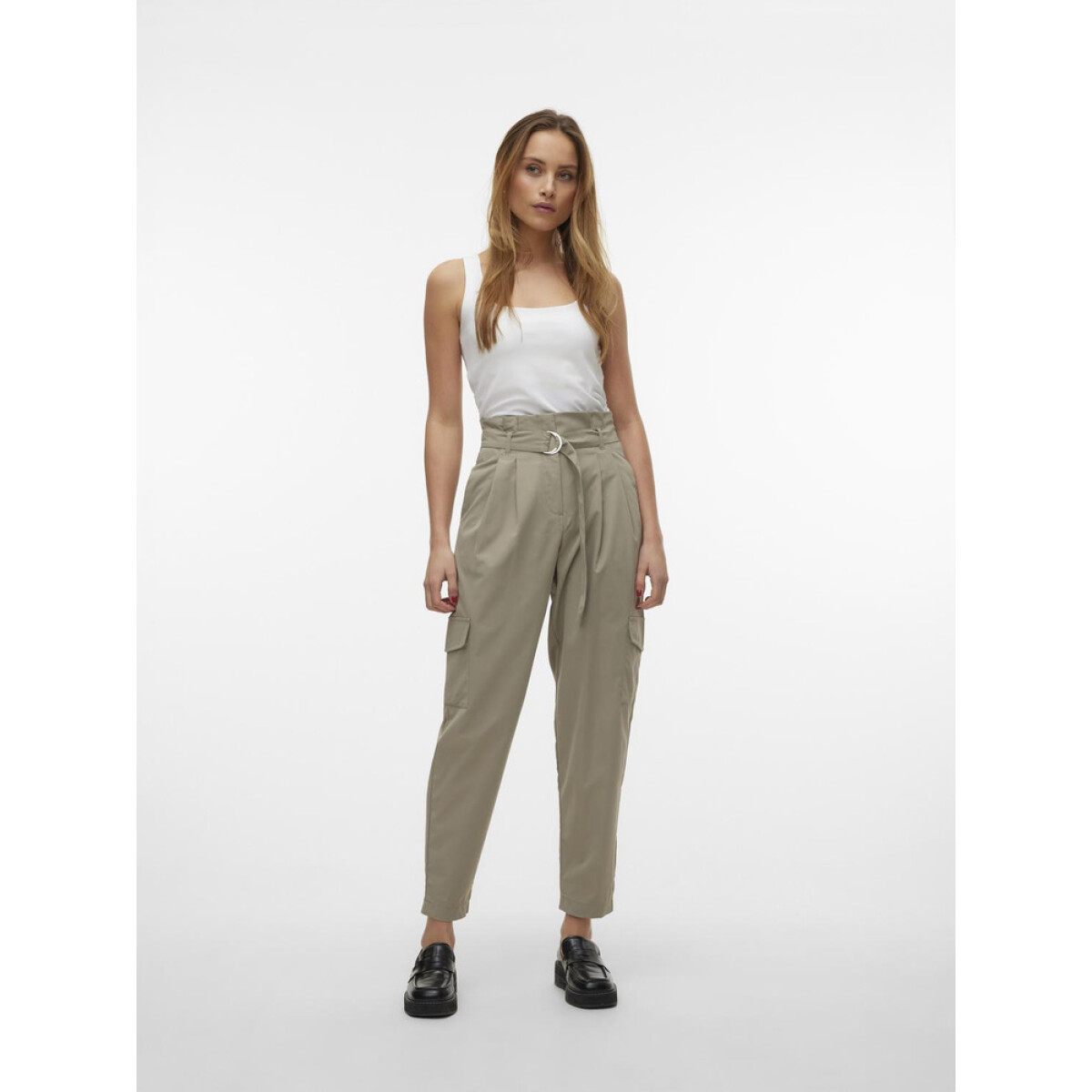 VMAMY HR PAPERBAG BELT PANT - Laurel Oak 