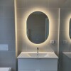 Espejo Vertical Lumax Moddy Marco Ovalado y Luz Led 50x70cm Blanco