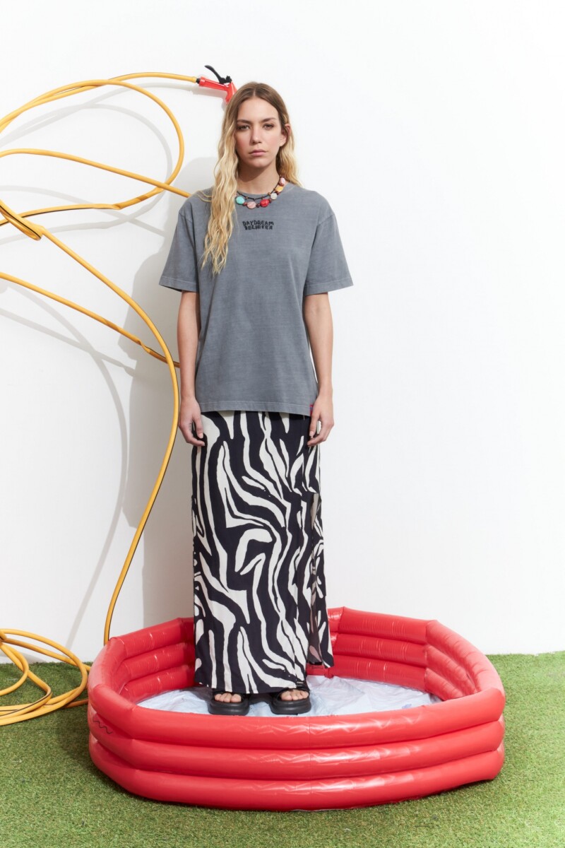 Remera washed bordada daydream gris
