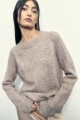 Sweater con estructura tostado melange