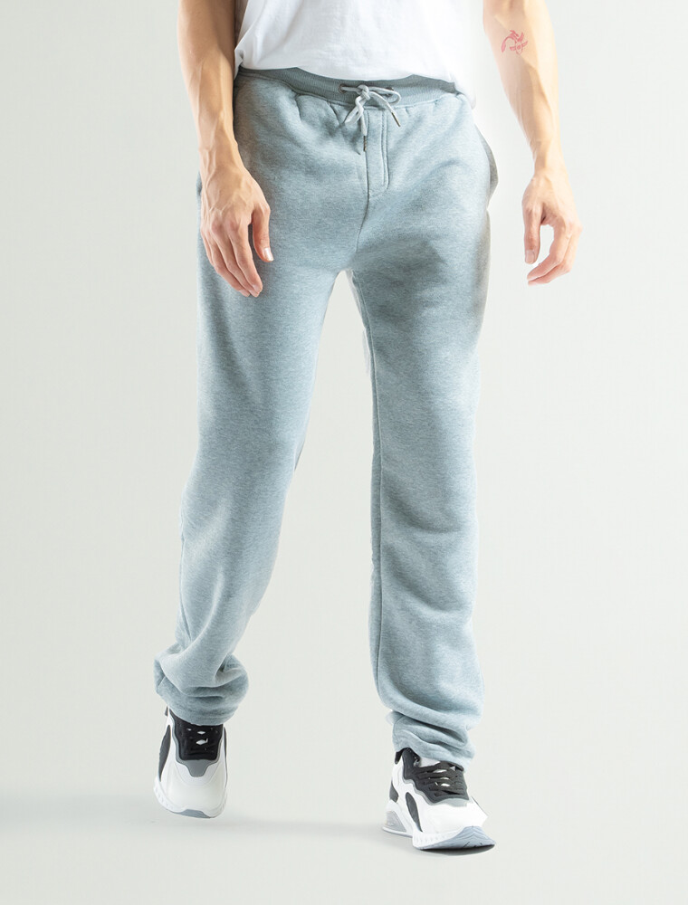 Pantalon de Felpa Clasico Bristol Gris Claro Melange