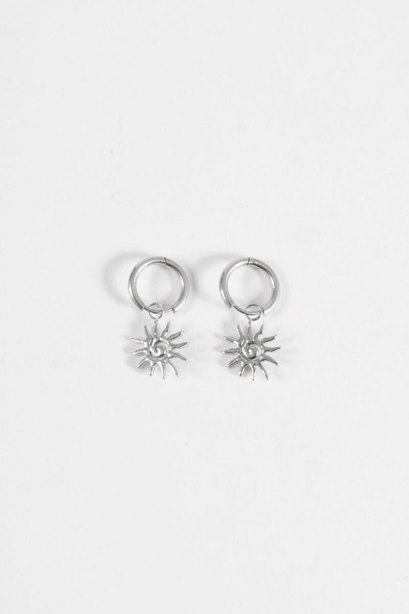 Caravanas dije sol acero plateado