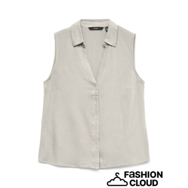 VMMYMILO SL V-NECK SHIRT WVN GA Silver Lining