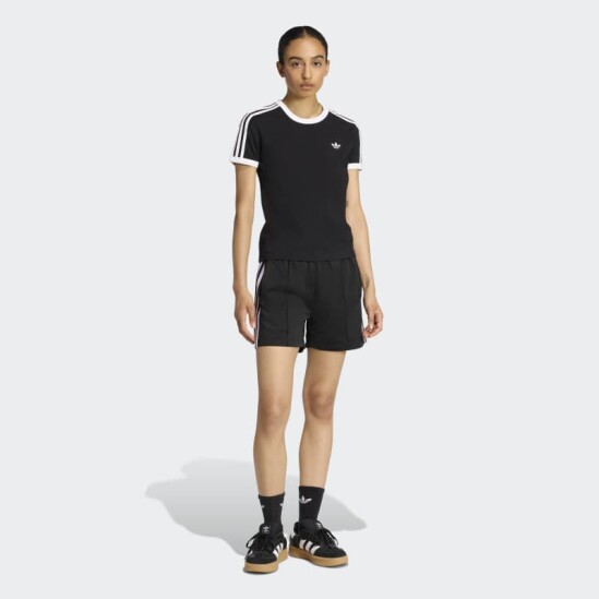 Remera Adidas 3 rayas Negro