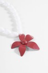 Collar flor acrílico bordo