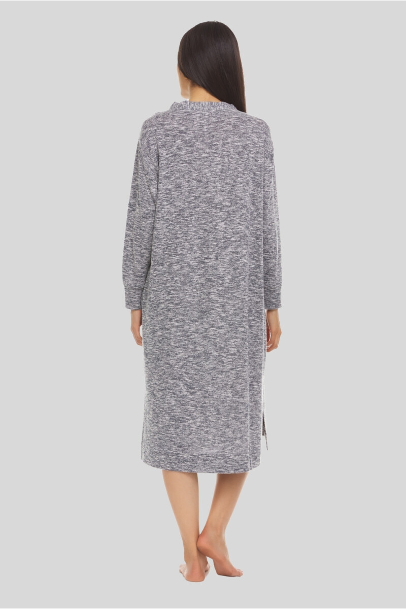 DRESS LARGO JASPEADO GRIS
