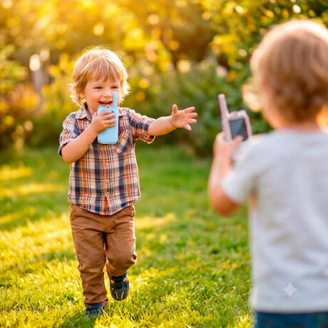 Walkie Talkies X2 Infantil Camara Pantalla Recargable Multicolor